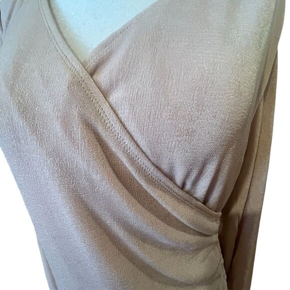 NWT l*space women's melissa dress size xl in light pink shimmer w/ ruched‎ side - Picture 8 of 14